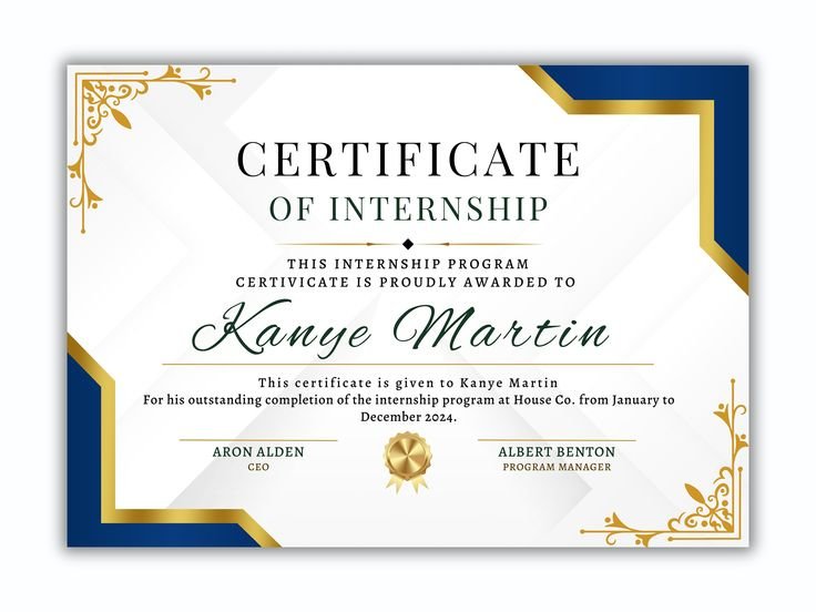 Customizable Internship Certificate Template_ Editable in Canva & Powerpoint (digital Download) - Etsy
